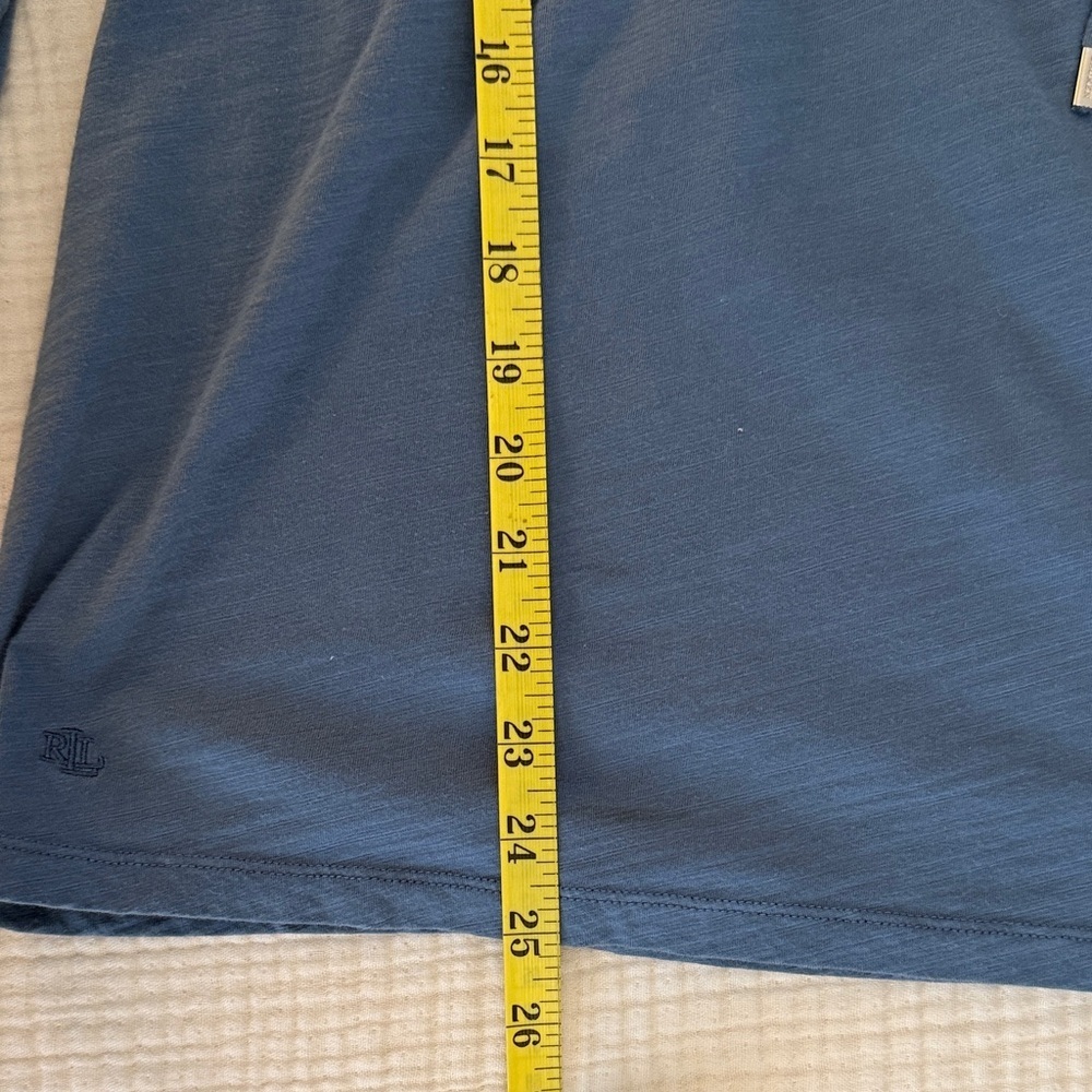 Lauren Ralph Lauren Steel Blue Lace-Up Cotton Top - Picture 11 of 11